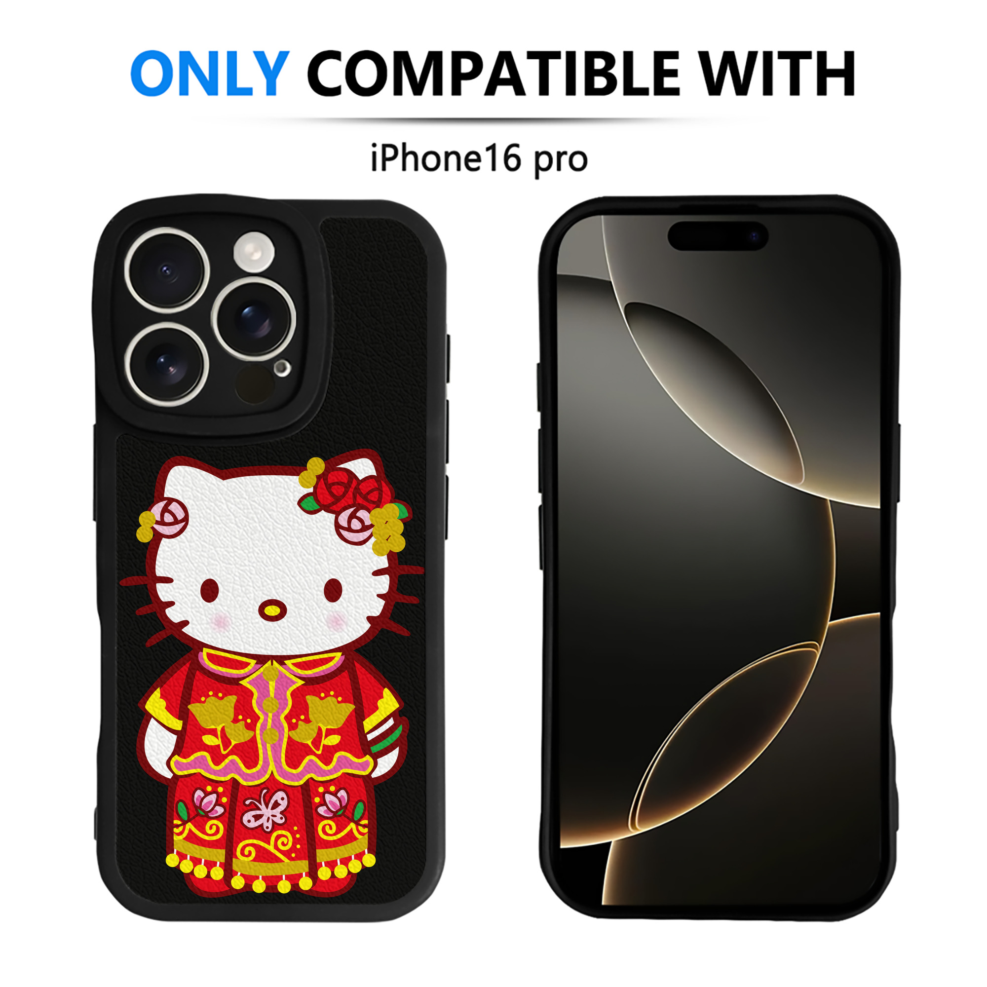 （画像用） Hello Kitty ハローキティ 【iPhone 16シリーズ対応】シリコンスマホケース（レザー調） 材質：シリコン
